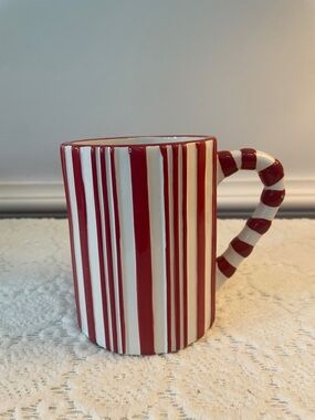 Red and White Striped Ceramic Mug Williams -Sonoma